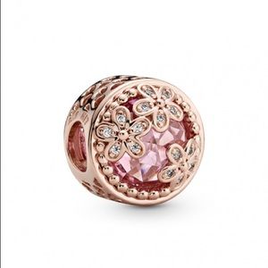 RETIRED PANDORA PINK DAISY ROSE GOLD CHARM